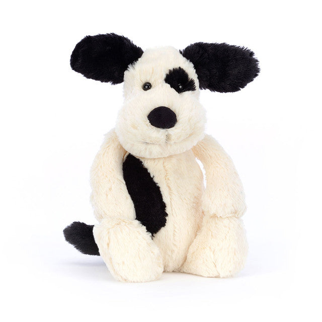 JELLYCAT Bashful Black & Cream Puppy MEDIUM BAS3BCP