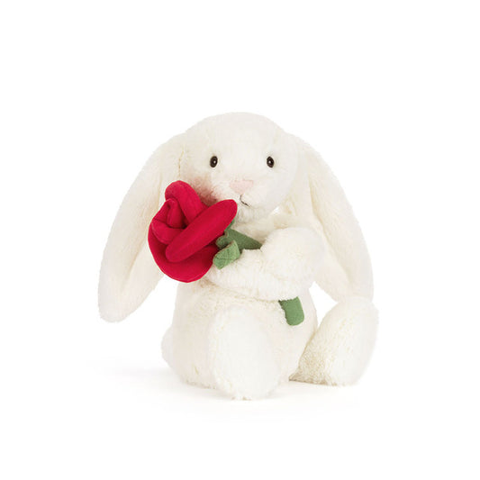 JELLYCAT Cream Bunny With Rose BB6ROSE