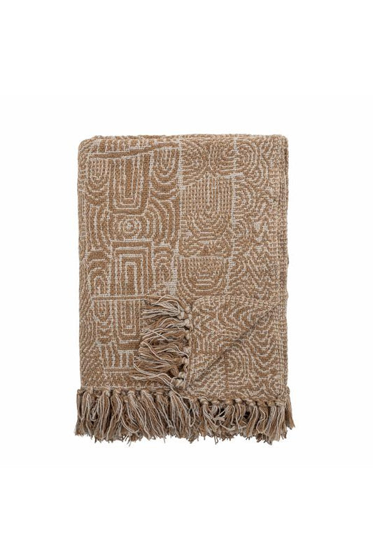 Bloomingville Bresso Throw, Brown, Recycled Cotton L160xW130 cm
